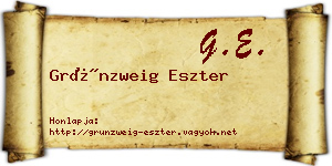 Grünzweig Eszter névjegykártya